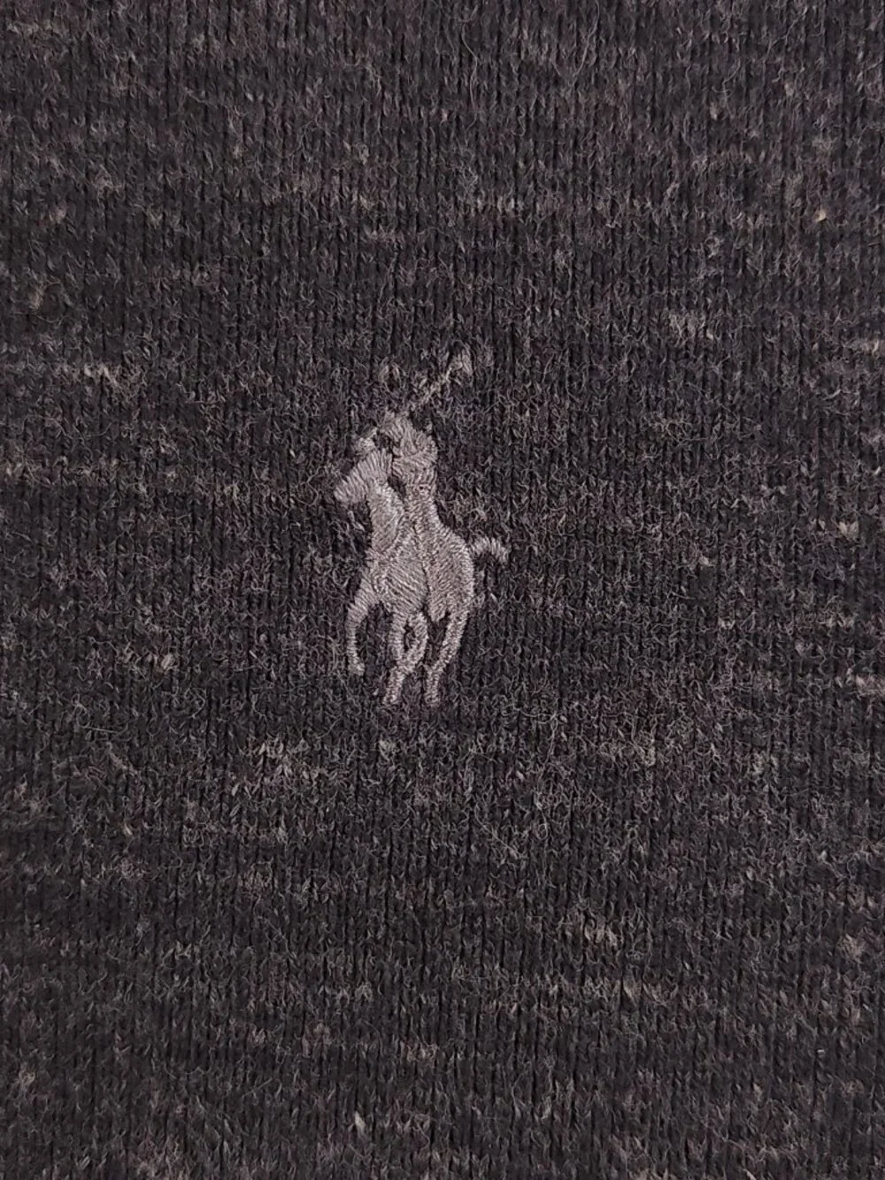 Polo Ralph Lauren Men Charcoal Gray Heathered Cotton Crewneck Sweater Large